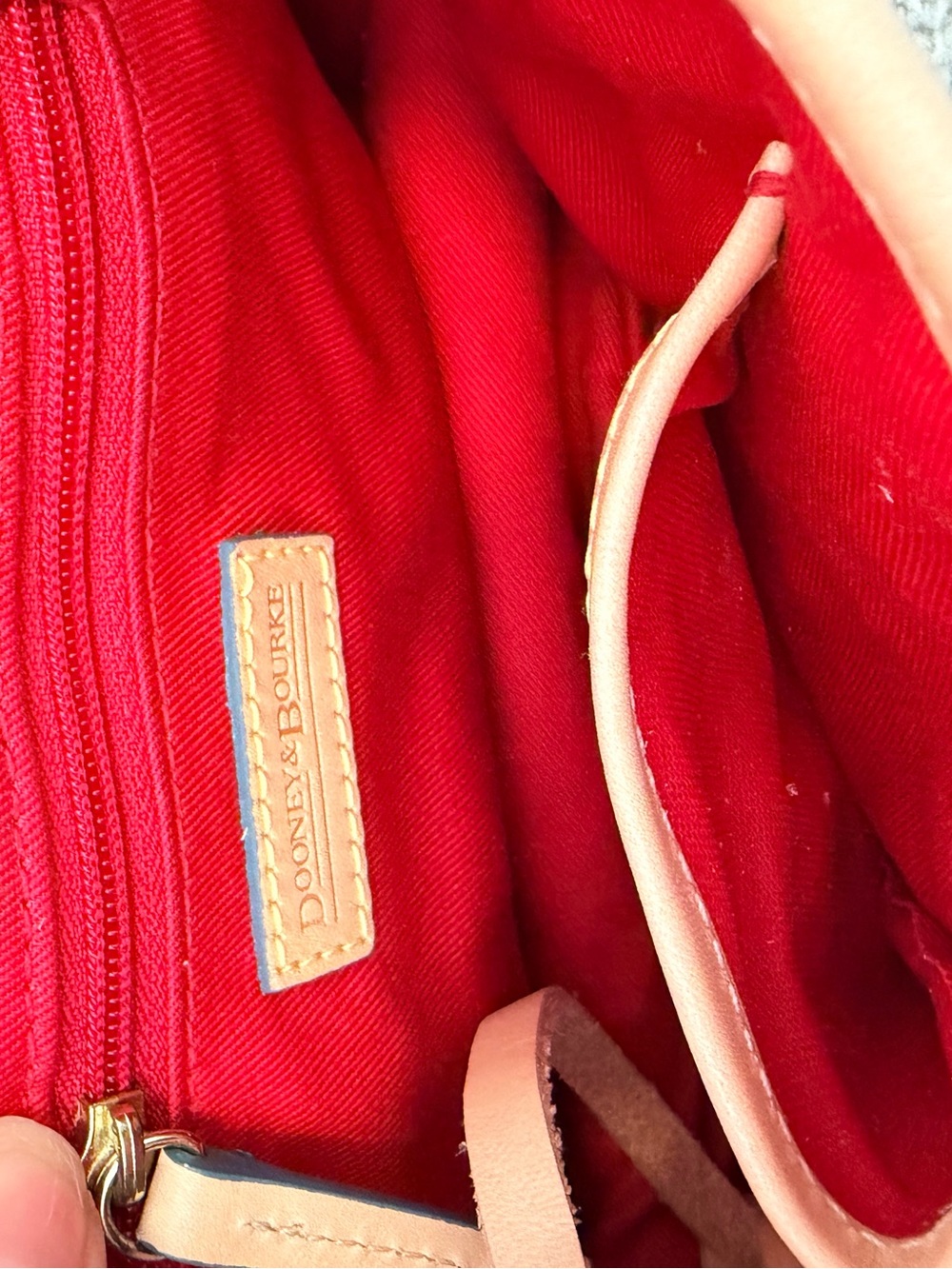 Dooney & Bourke Cream Crossbody with Multicolor Logo Print & Tan Trim - Picture 5 of 6